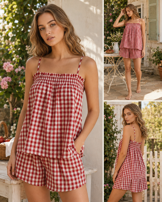 Plaid Cami Summer Set