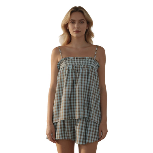 Plaid Cami Summer Set